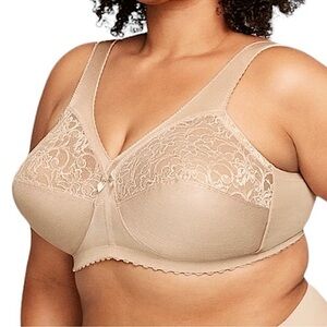 - Glamorise 44F MagicLift Tan Full Figure Support Bra! NEW!